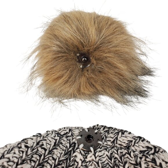 "Love Your Melon State of Hockey" Gray Beanie Cap Hat w/ Removable Faux Fur Pom - Picture 3 of 4